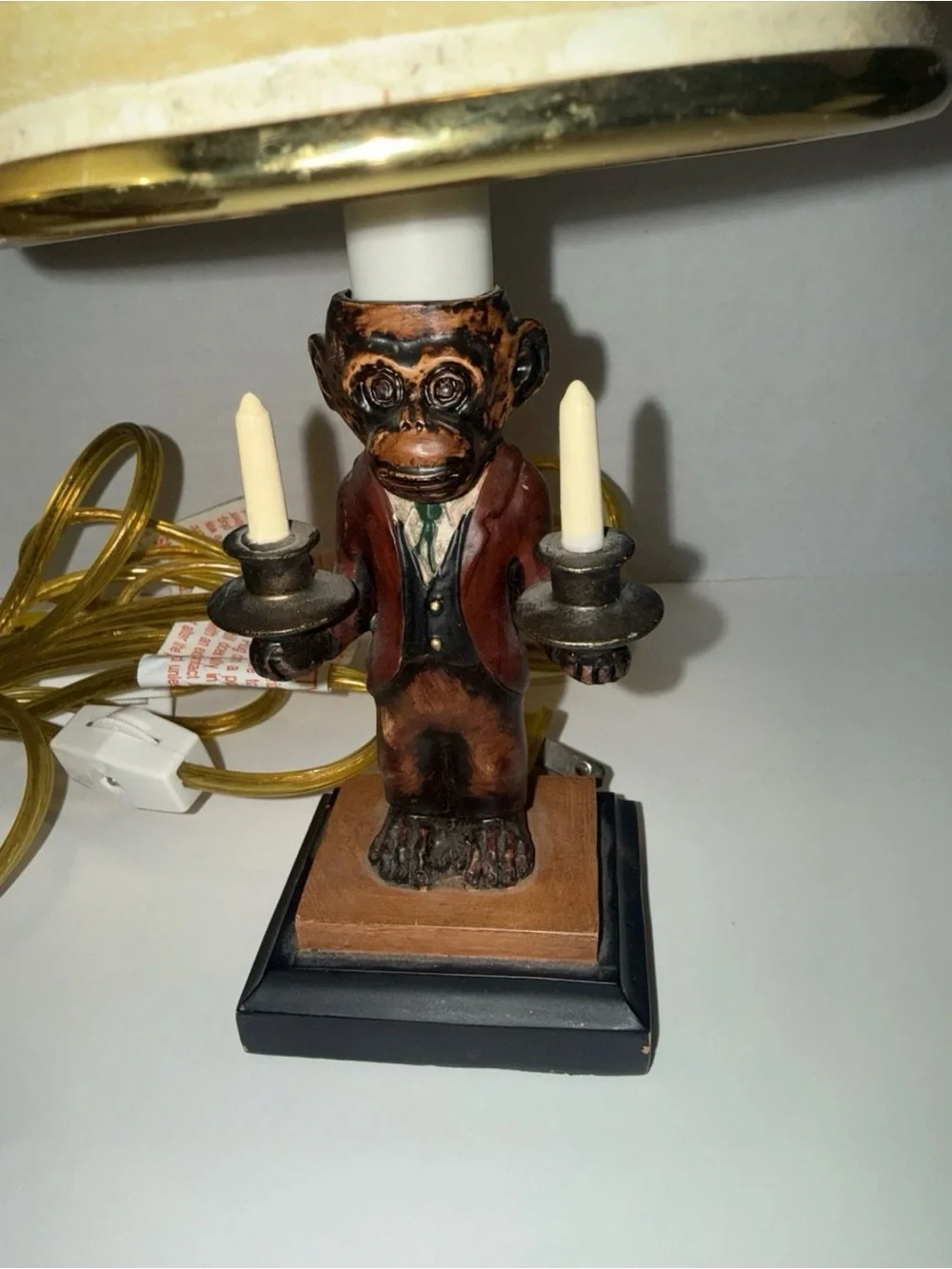 Pair of Vintage Monkey Butler Accent Lamps both work